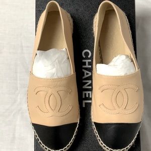 Chanel classic lambskin two tone espadrilles Size EU36